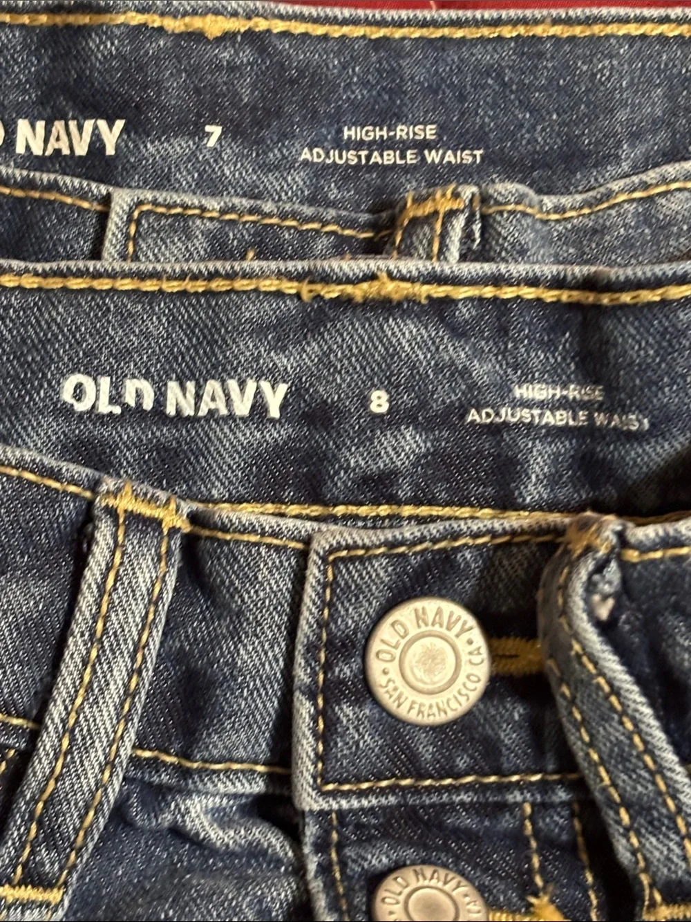 Old Navy High-Rise Button-Front Black and Blue Denim Shorts Set Lot of 2